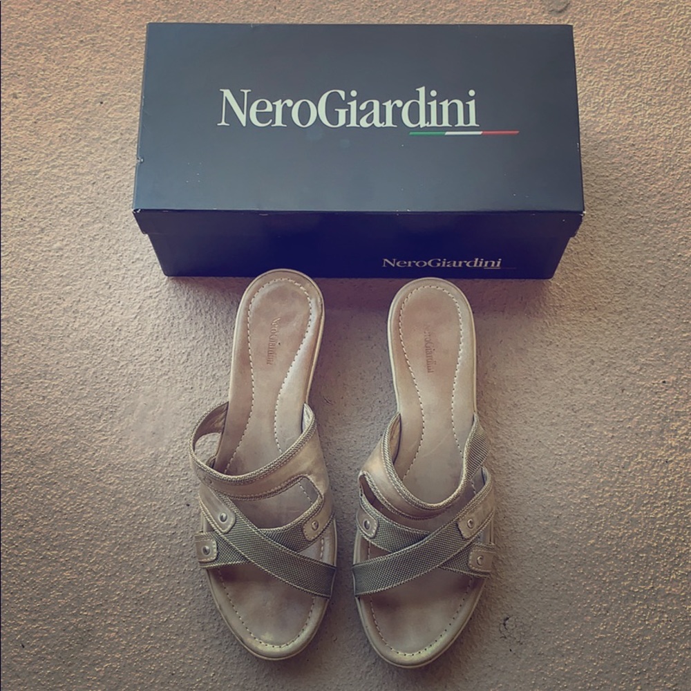 NeroGiardini Zanz Savana Beige Platino Sandals
